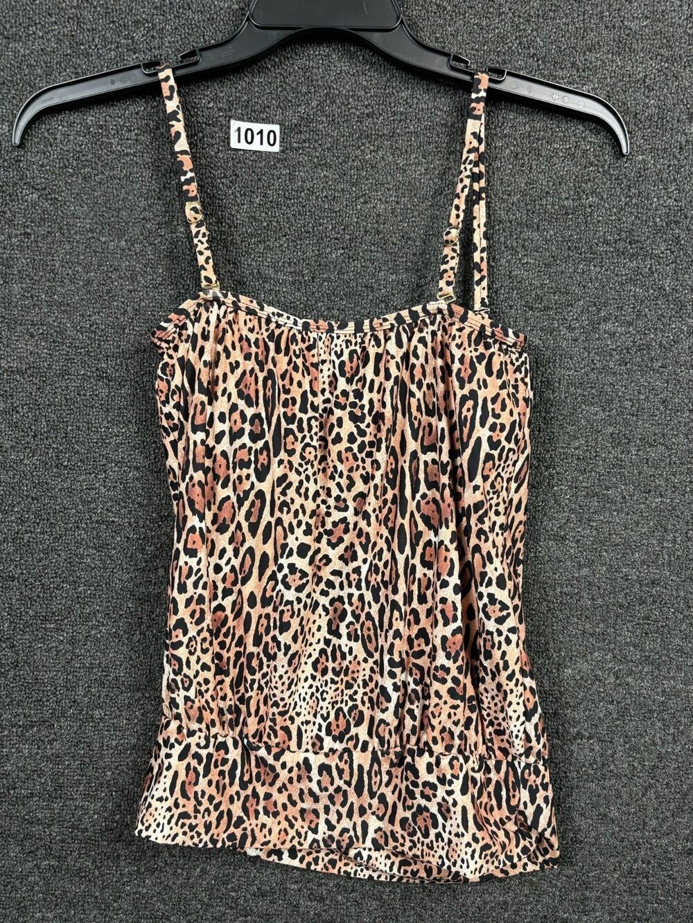 Alex Marie Tankini Top Womens Size S Swimwear Swimsuit Leopard Print Swim